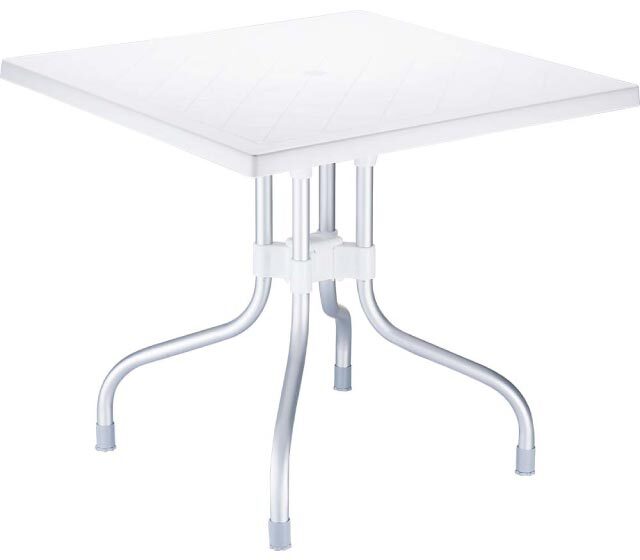 Τραπέζι τετράγωνο λευκό πολυπροπυλενιου εξωτερικού χώρου