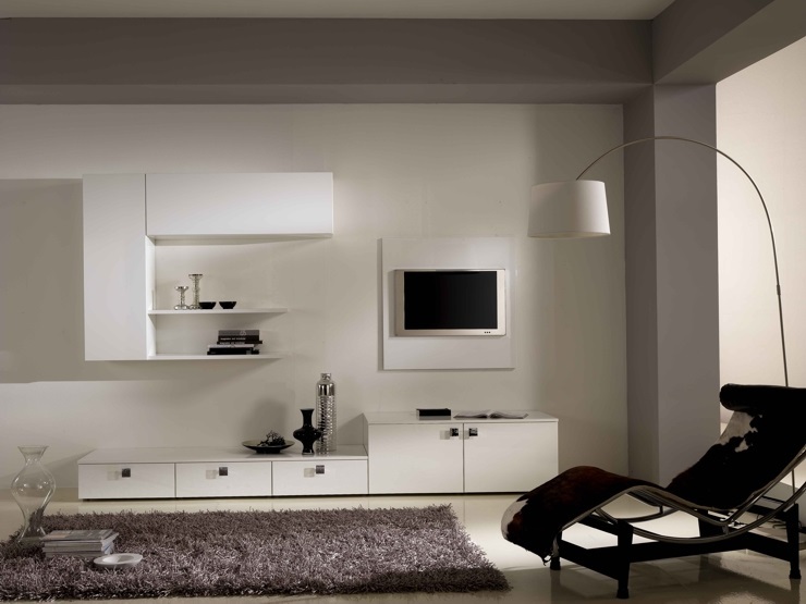 Modern MITO Living Room Composition with minimal hanging cupboards