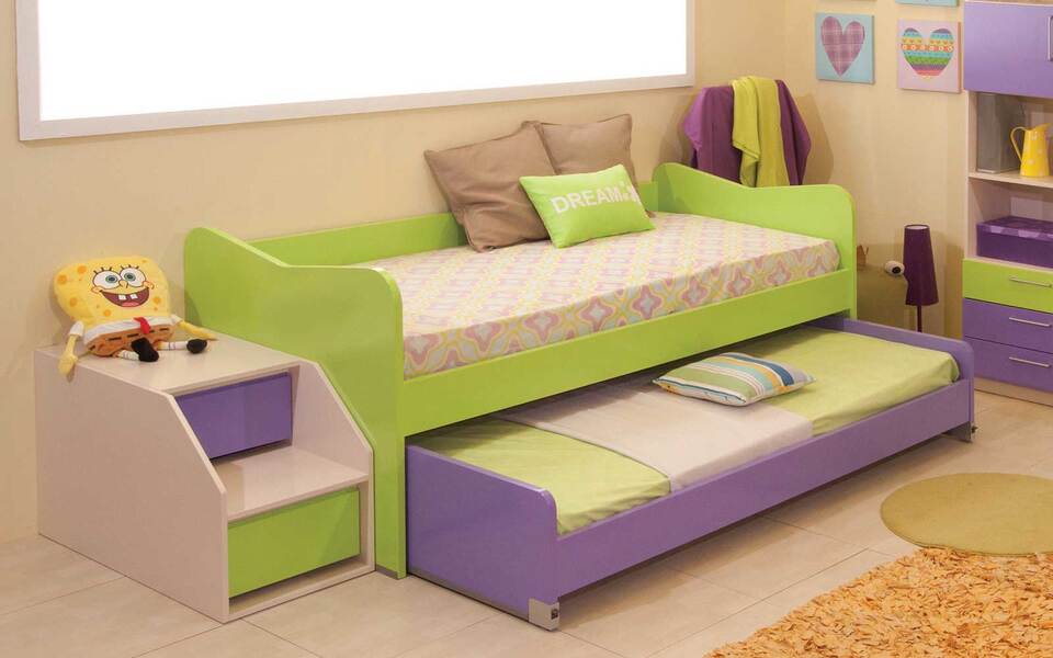 Cuore Baby Bed Raised with second wheelchair and auxiliary lift with storage