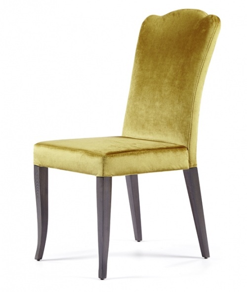 Modern chair with wooden legs and high-back Austin