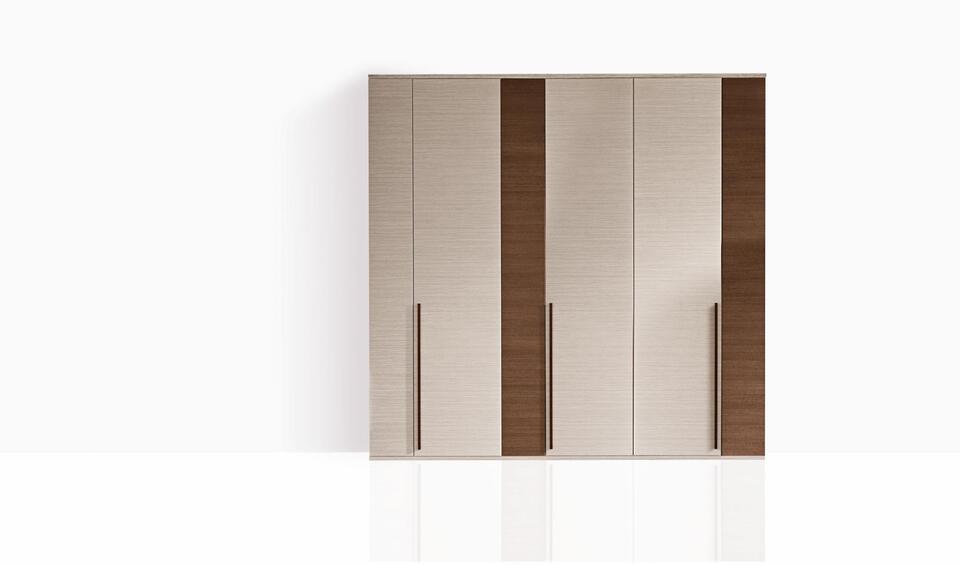 Ανοιγόμενη ντουλάπα Aluminum με μακρόστενα πόμολα και εναλλαγή χρωμάτων