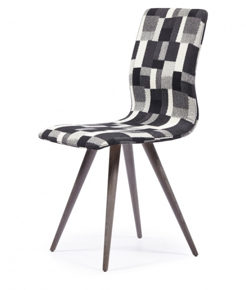 Chair with a special fabric with annectio and wooden legs Montana Mix
