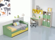 Παιδικό δωμάτιο κρεβάτι στυλ καναπέ Flexy με τροχήλατα συρτάρια