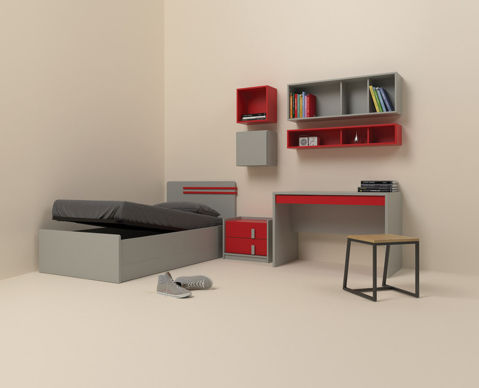 BED WITH LIFTING MECHANISM LAYER & STORAGE SPACE