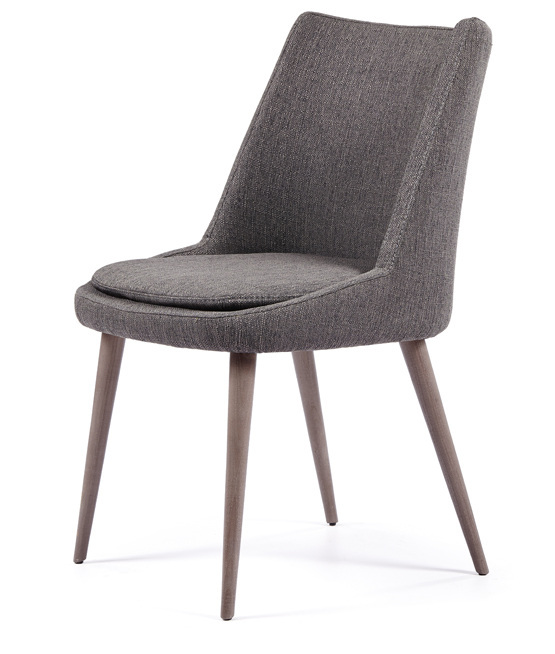 Modern chair with wooden legs, fabric and Fresno cushion