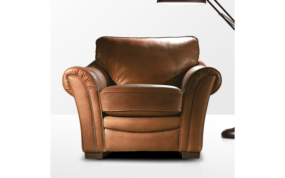 CHARLIE neoclassical leather armchair