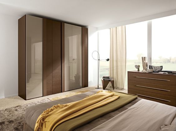 Sliding vitality 6 wardrobe with wood and lacquer in different colors