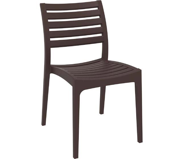 Dark brown polypropylene stacking chair
