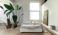 Ντυμένο Κρεβάτι Somier με απλό και μίνιμαλ σχεδιασμό