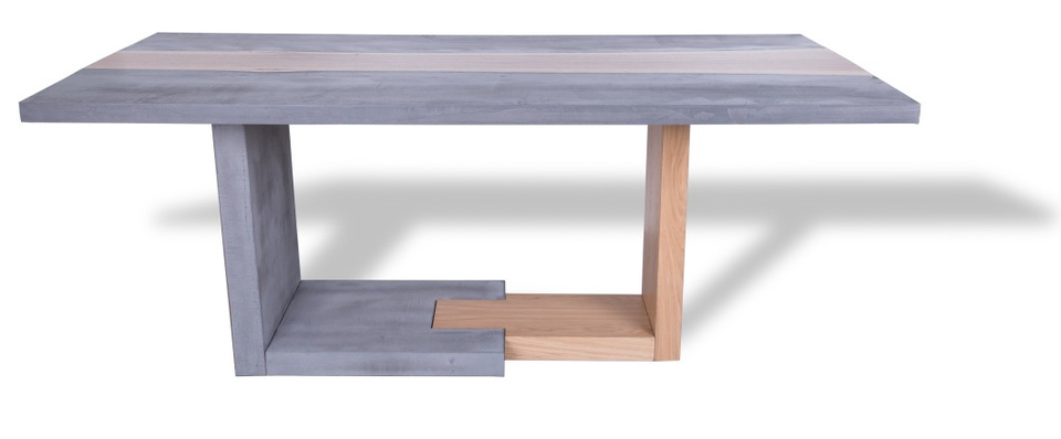 Modern Mad table  oak and cement.