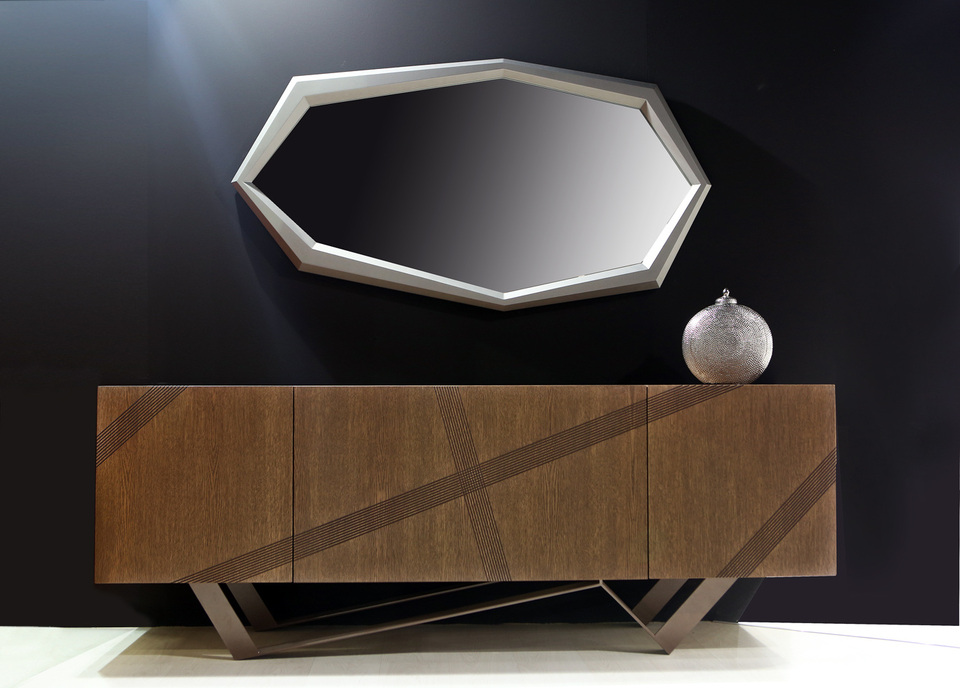 Modern Glory Buffet on oak with metal legs and special design