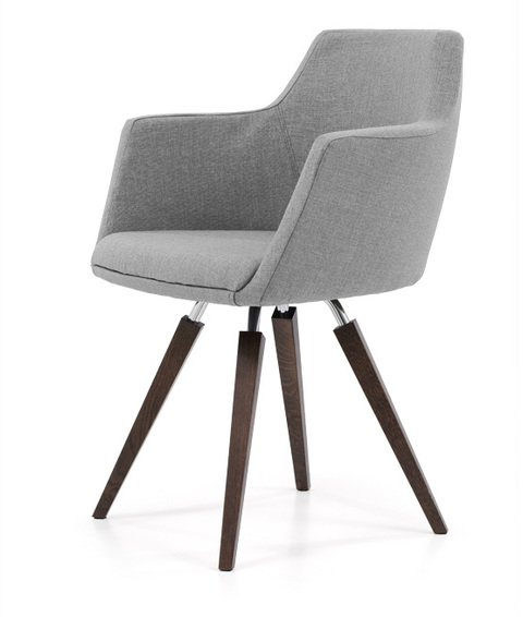 Καρέκλα υφασμάτινη με μοντέρνα ξύλινα πόδια  Arizona grey