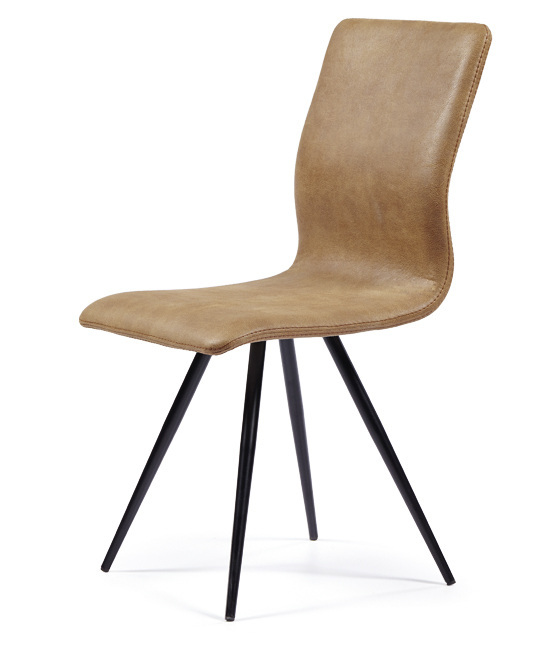 Modern coffee leather chair with Vermont solid wood