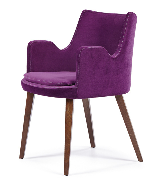 Modern chair with wooden legs and especially Hollywood arms