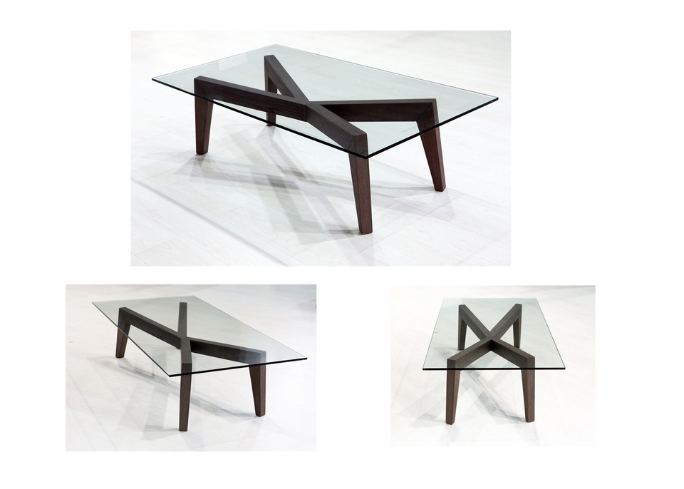 Modern Modern Wooden Coffee Table CAPRI with glass
