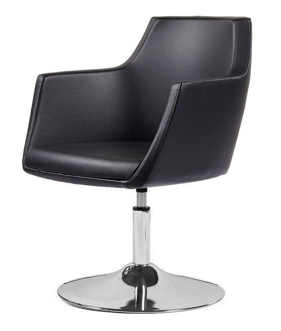 Modern leather chair with inox base Arizona stool