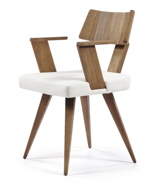 Modern chair with wooden toe and Toledo 2 backrests