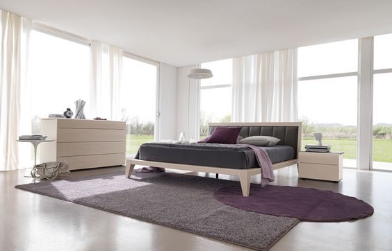 Wooden Modern Bed Atelier with leather top cover