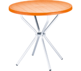 Τραπέζι στρογγυλό με ιδιαίτερο πόδι πολυπροπυλενιου εξωτερικού χώρου