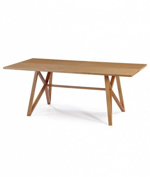 Wood table with modern design on Genova legs