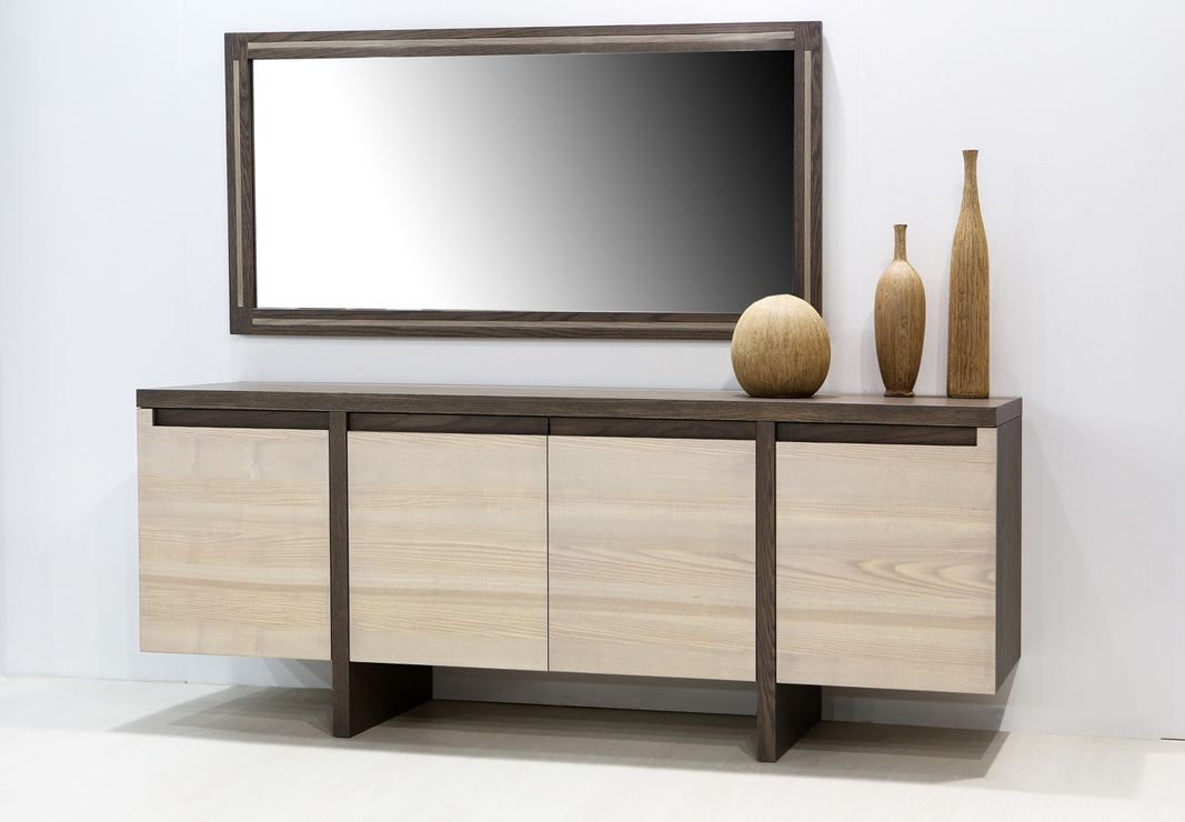 Modern Melody Buffet with two-color wood and special legs