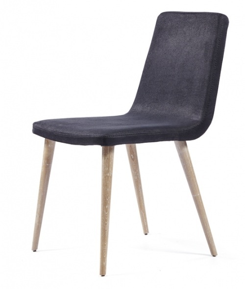Modern chair made of fabric, with especially wooden feet Atlanta 2