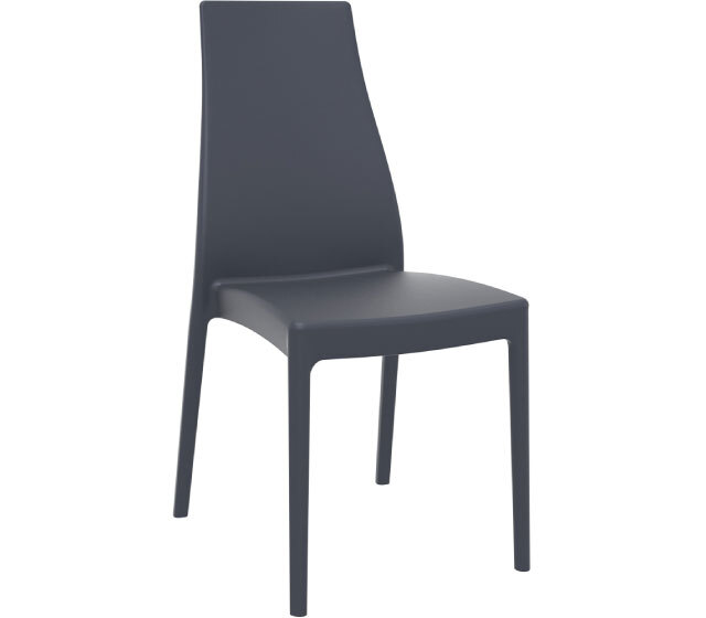 Dark gray polypropylene outdoor chair