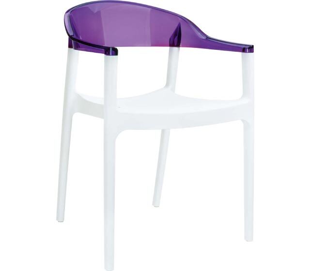 White / violet exterior acrylic chair