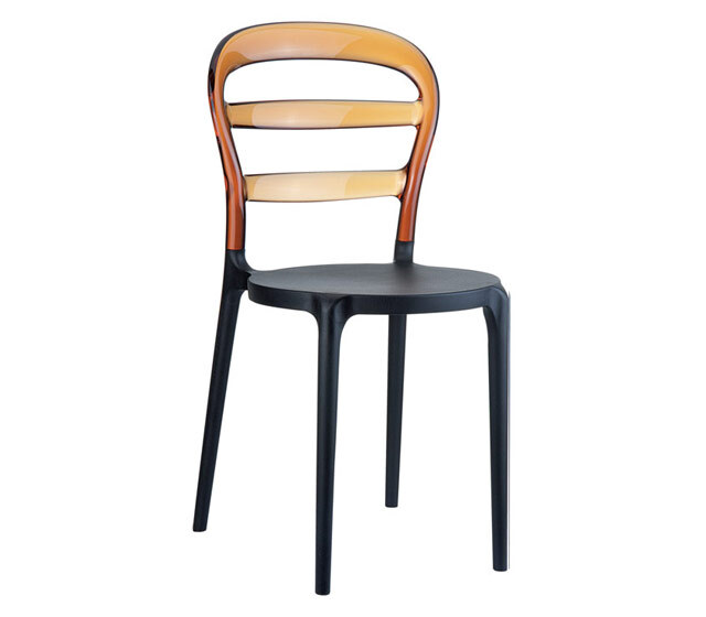 Black / amber outdoor acrylic chair