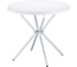 Round table with a special foot of polypropylene outdoors