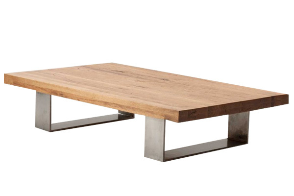 Modern wooden low VERO living room table with metal legs