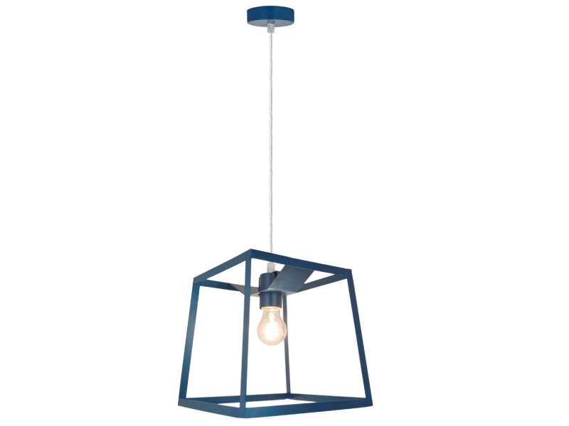Hanging blue metal lamp