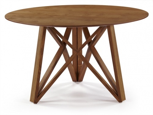 Modern round wood table with a special design at Padova feet
